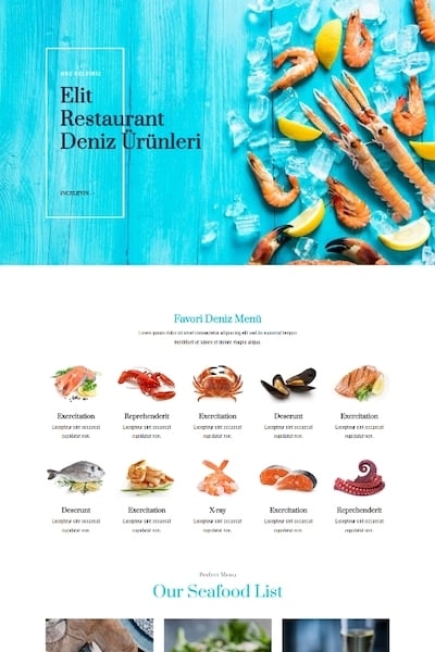 Balık restoran website demo